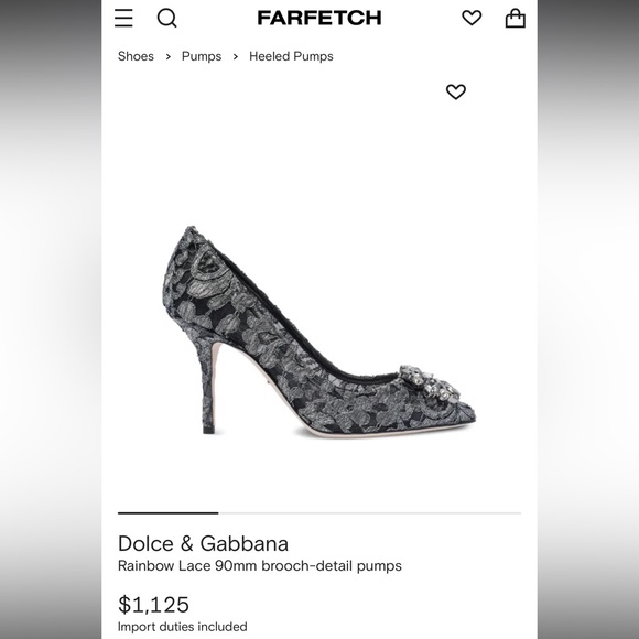 Dolce & Gabbana Black and Silver Lace Heels - Picture 5 of 8